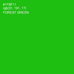#1FBF11 - Forest Green Color Image